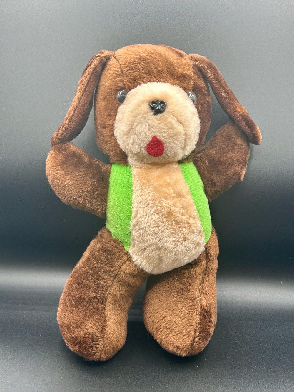 Vintage Shalom Toy Co Puppy Dog Plush Brown 15"